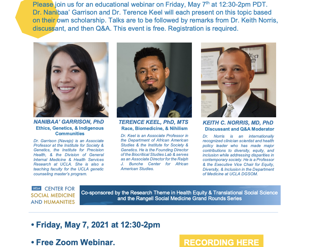 May 7th Structural Racism in Biomedical Research Webinar Recording